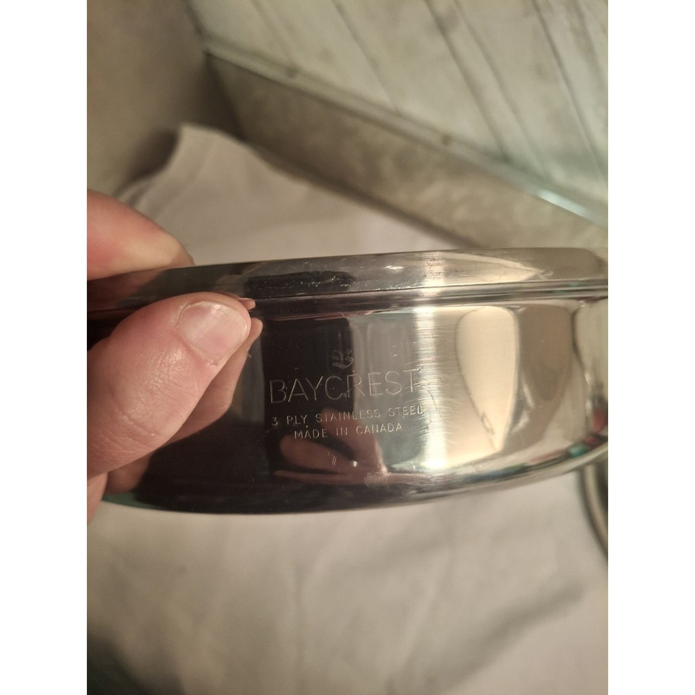Baycrest Stainless Steel 3 Ply 11" Skillet /Poacher 5 Cups NO LID Made In Canada - Picture 7 of 7